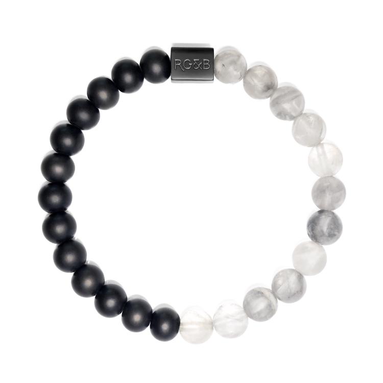 Crystal Bead Bracelet - Our Cloud Crystal Bead Bracelet Features Natural Stones, Premium Elastic Cord and Brushed Black Hardware. A Beautiful Addition to any Collection.